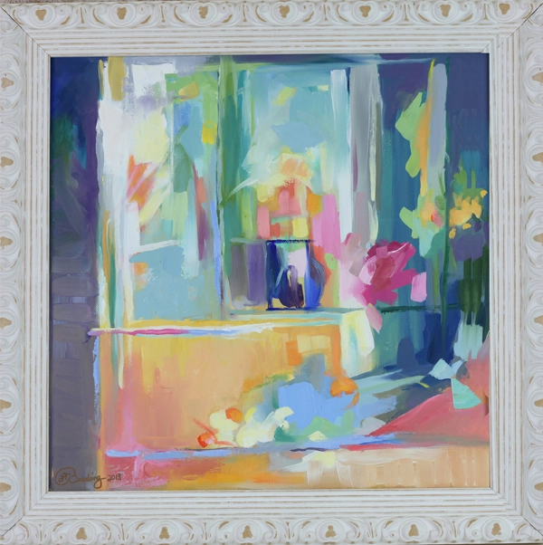 Abstract still life with colorful brushstrokes