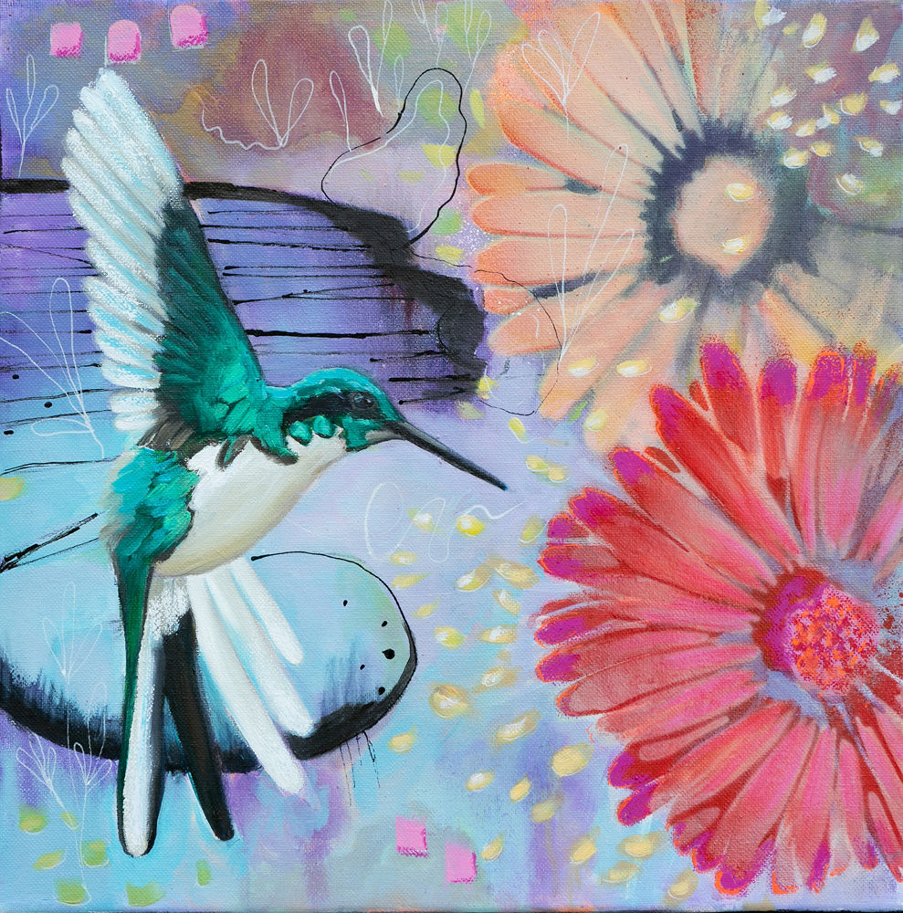Mixed Media Hummingbird Painting with Layane Smith - Session 5