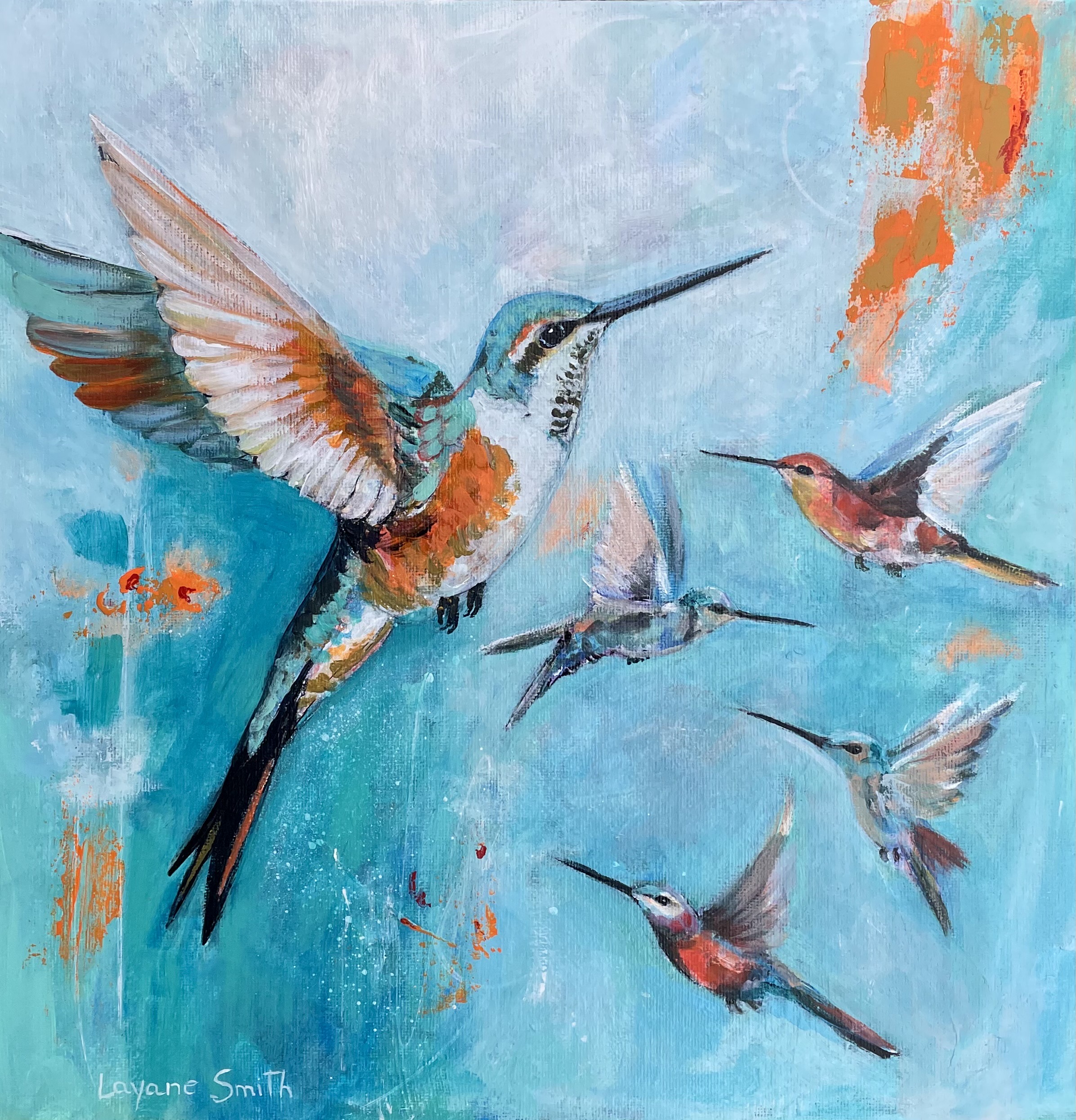 Mixed Media Hummingbird Painting with Layane Smith - Session 5 - Image 2