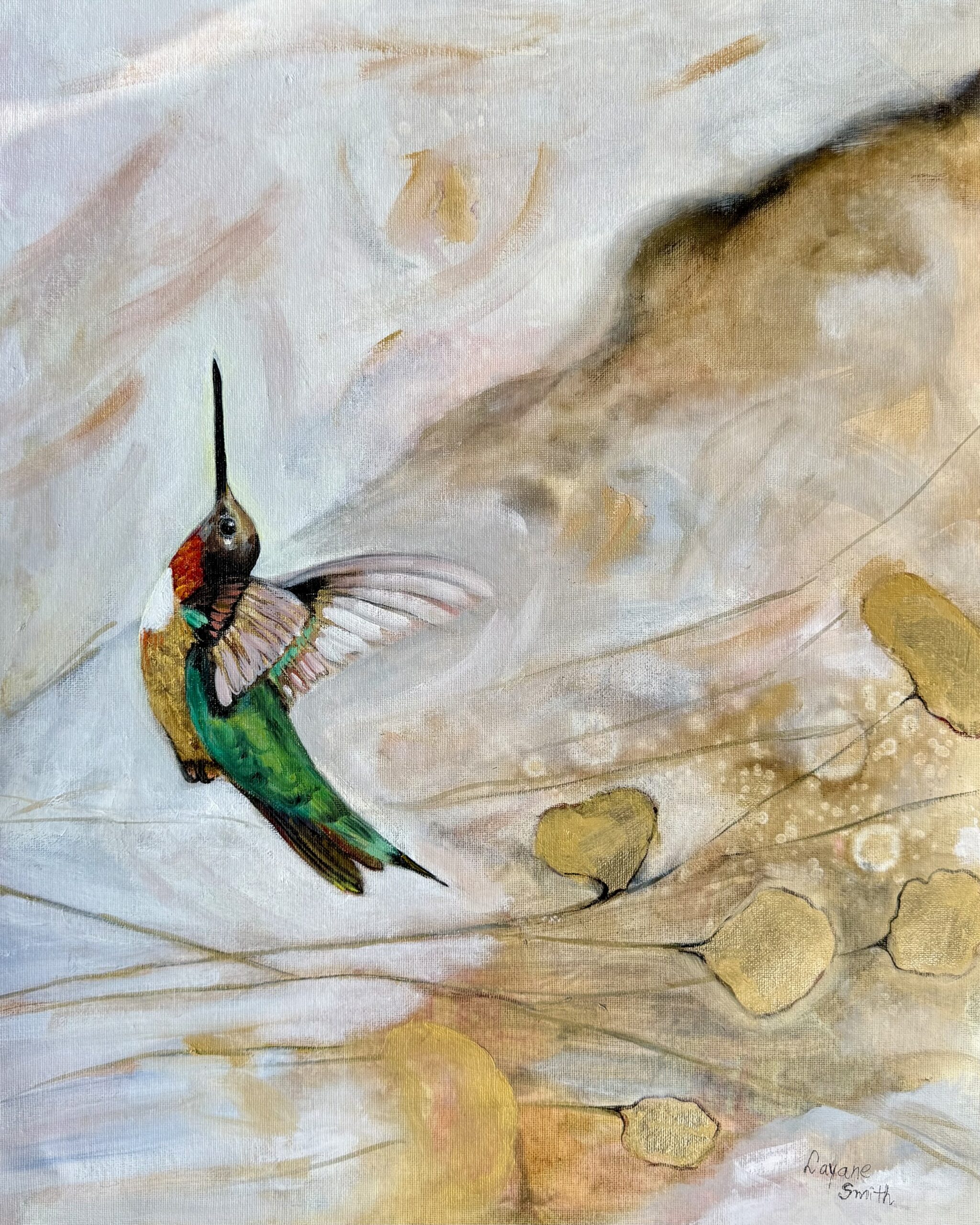 Mixed Media Hummingbird Painting with Layane Smith - Session 5 - Image 4