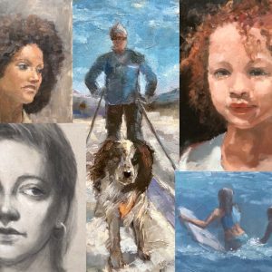 Collage of portrait and figure paintings