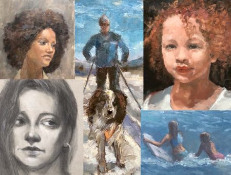 Collage of portrait and figure paintings