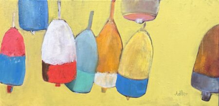 <b>Susan Alder</b></br> <i>Sunny Buoys</i> </br>Oil</br>12x24"</br>$900